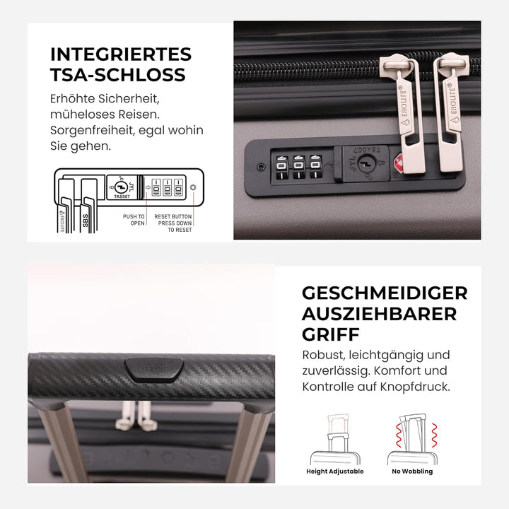 Aerolite 56x45x25 easyJet / British Airways / Jet2 Höchstbetrag 4-Rad Handgepäck Leichtgewicht Harts