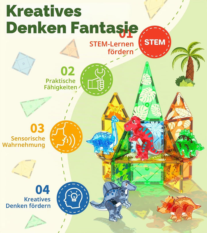 Asago Dinosaurier Magnetische Bausteine, Dinosaurier