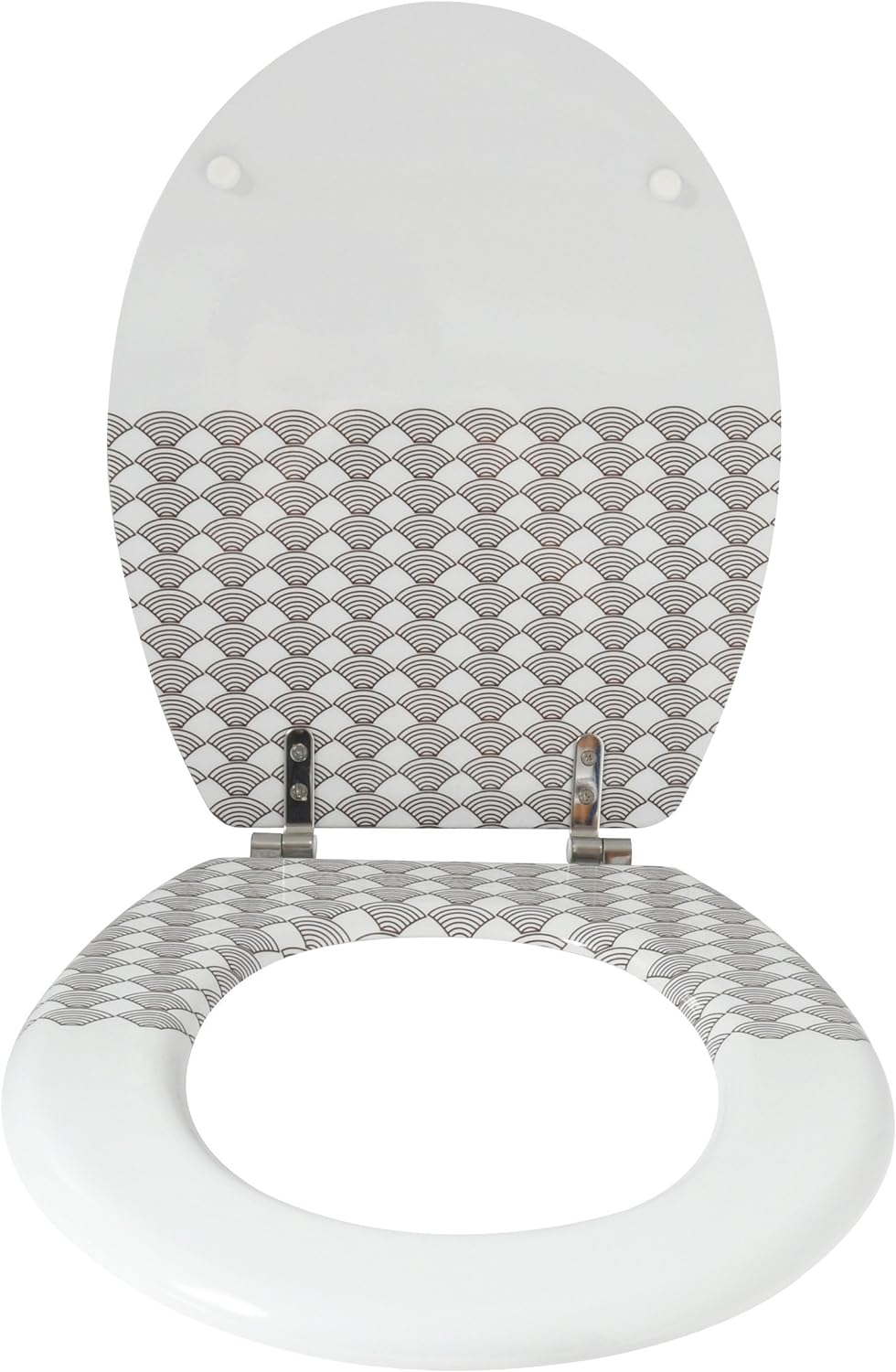 MSV WC Sitz Toilettendeckel MDF Holzkern"Bento" Scharniere aus Edelstahl - hochwertige und stabile Q