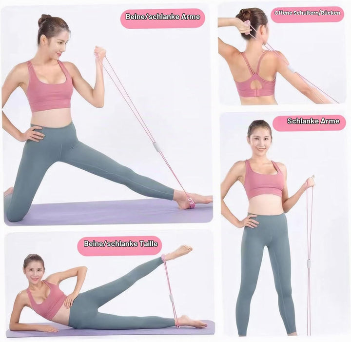 JDCMEI Bauchtrainer, Multifunktionales Spannseil mit Rückentrainer &amp; Fitnessbänder, Sit-Up Trainings
