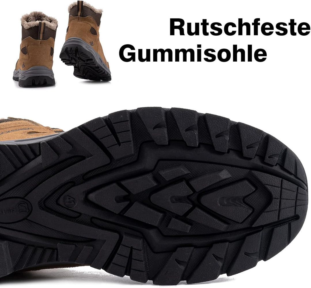JACKSHIBO Winterschuhe Herren Winterstiefel damen mit Warm Gefüttert Wasserdicht Schneeschuhe Rutsch