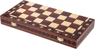 Square - Schach Schachspiel AMBASADOR - Schachfiguren & Schachbrett aus Holz - 52 x 52 cm, 52 x 52