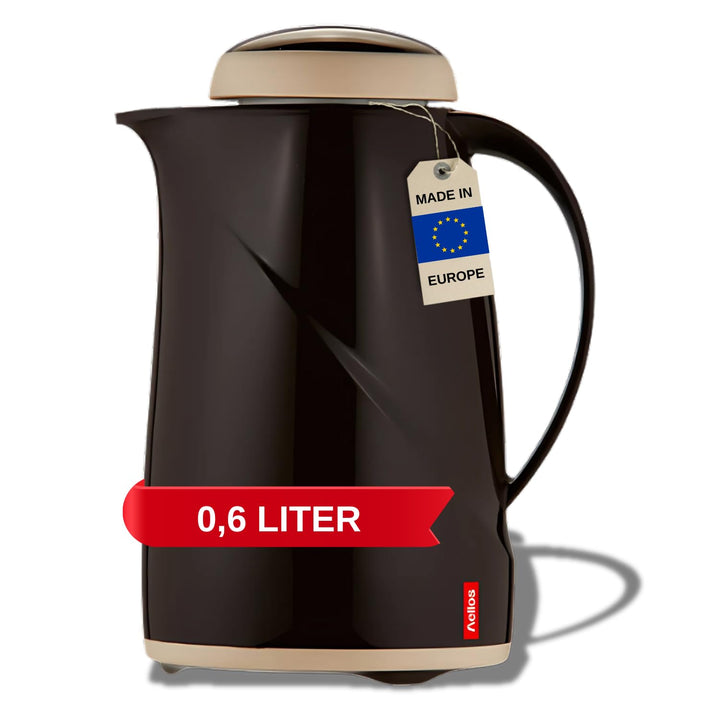 Helios Wave Kunststoff-Isolierkanne, Cappuccino, 0,6 Liter Cappuccino 0,6 Liter, Cappuccino 0,6 Lite