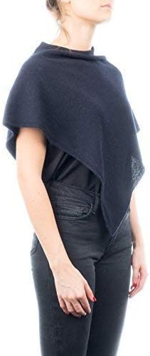 Dalle Piane Cashmere - Kurzer Poncho aus 100% Kaschmir - für Frau Einheitsgrösse Grosse Grössen Blau
