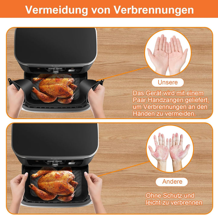 Heissluftfritteuse Zubehör für Ninja 10,4L AF500EU, Airfryer Silikonform für Ninja Foodi Flexdrawer
