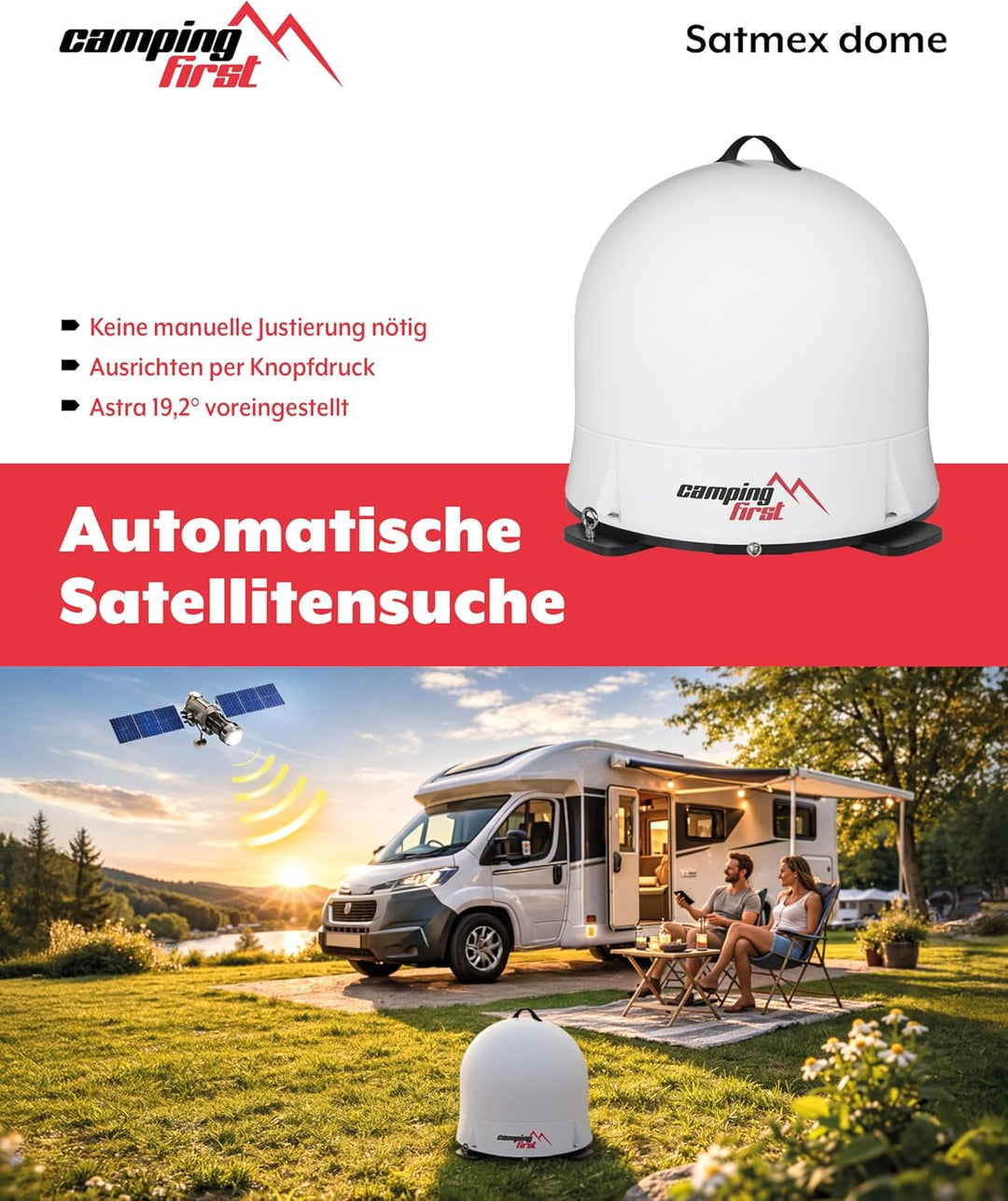 Satmex Dome – Vollautomatische Sat-Antenne (Für den mobilen Einsatz, selbstständige Ausrichtung auf