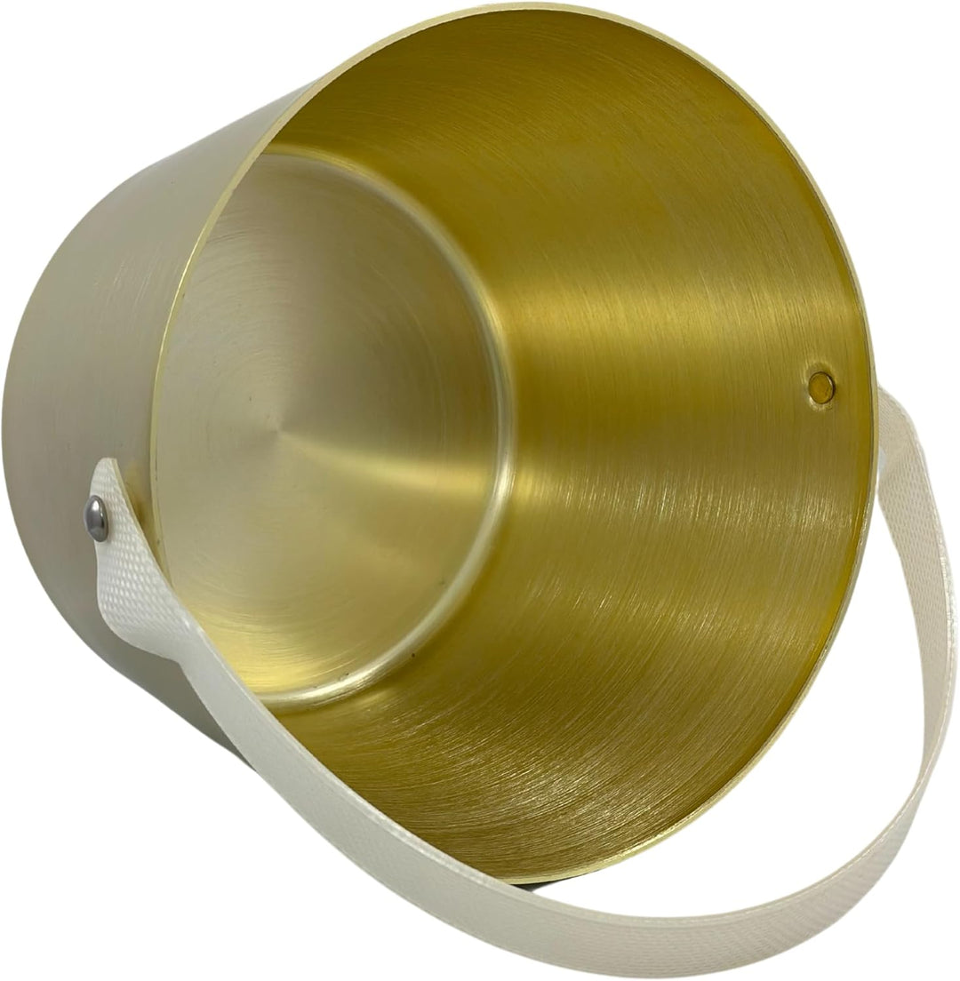 Saunaeimer aus Aluminium champagner mit flexiblem Tragegurt der Marke SudoreWell by MaReBa24®