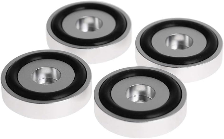 Elprico 4PCS Isolationsfüsse, 40 * 10 mm Verstärkerpad aus Aluminiumlegierung Silber eloxierende San
