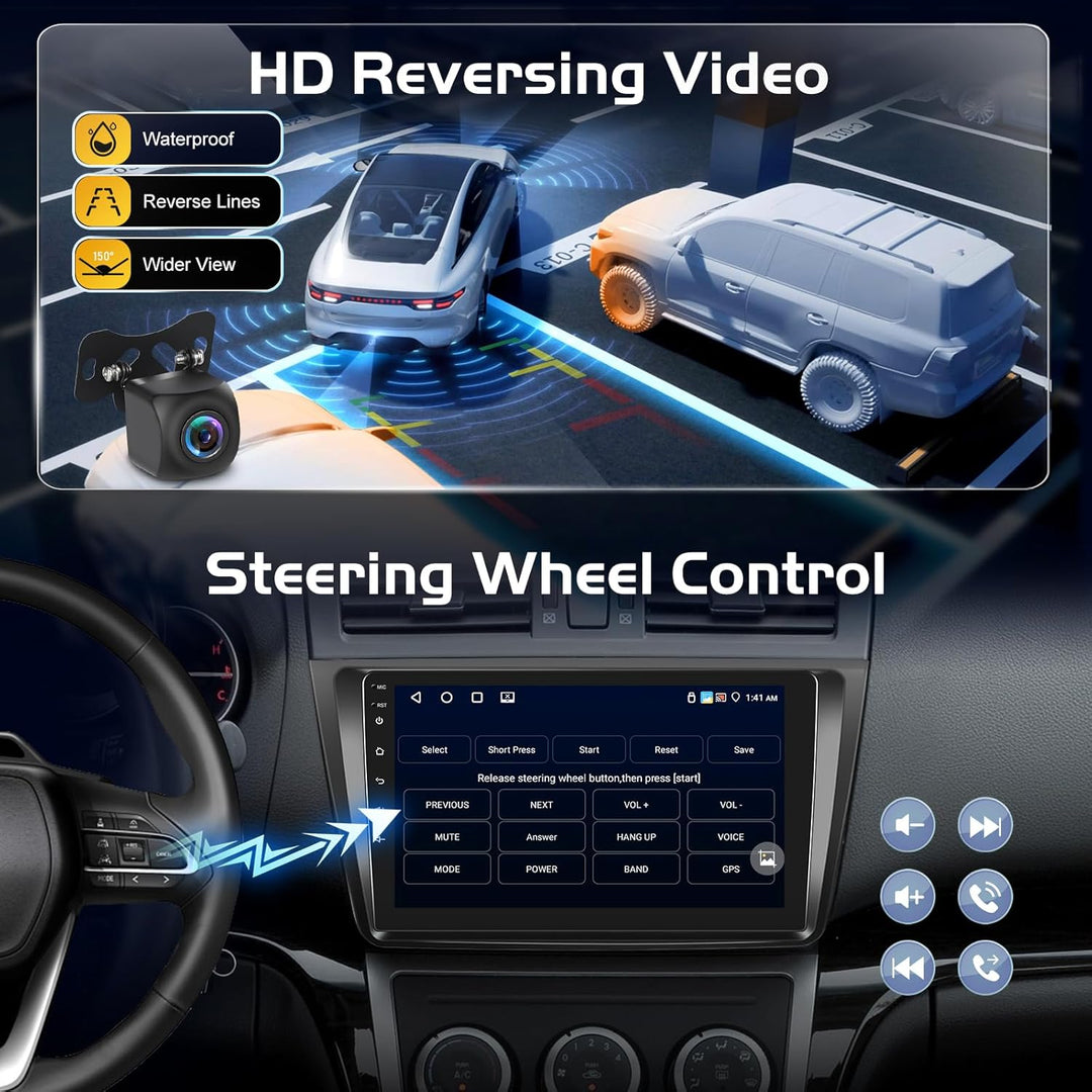 Android Autoradio für Mazda 6 GH 2007-2012 mit Kabellosem CarPlay & Android Auto, 9 Zoll Bildschirm