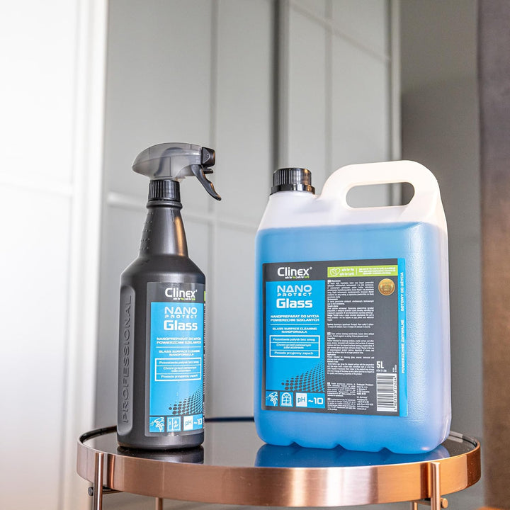 Clinex Glasreiniger Flüssigkeit Nano Protect 5 Liter/ 5000 ml/Intensiv-Hochglanzreiniger für streife