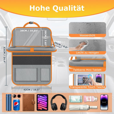 Oneyus Auto Organizer, Autositz Organizer Grosse Rückenlehnenschutz Auto Kinder Multifunktional Wass