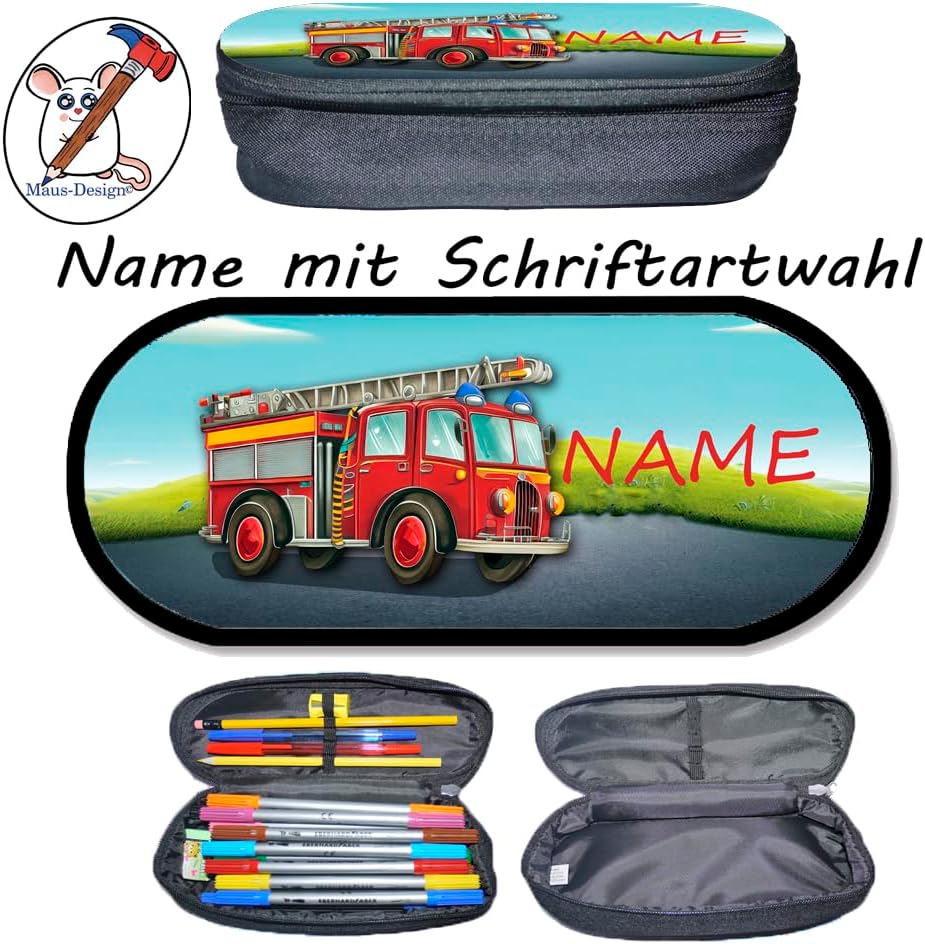 Stifteetui Stiftebox mit Name und Schriftartwahl (Feuerwehr), Feuerwehr
