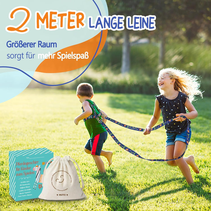 Pferdeleine zum Spielen für Kinder, Verstellbares Pferdegeschirr für Kinder, Pferde Spielleine für J