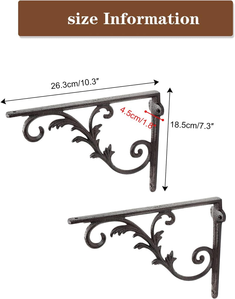 Sungmor Robuste Regalhalterungen aus Gusseisen, rostfrei, stabil, 90° rechtwinklig, Wandhalterung, 2