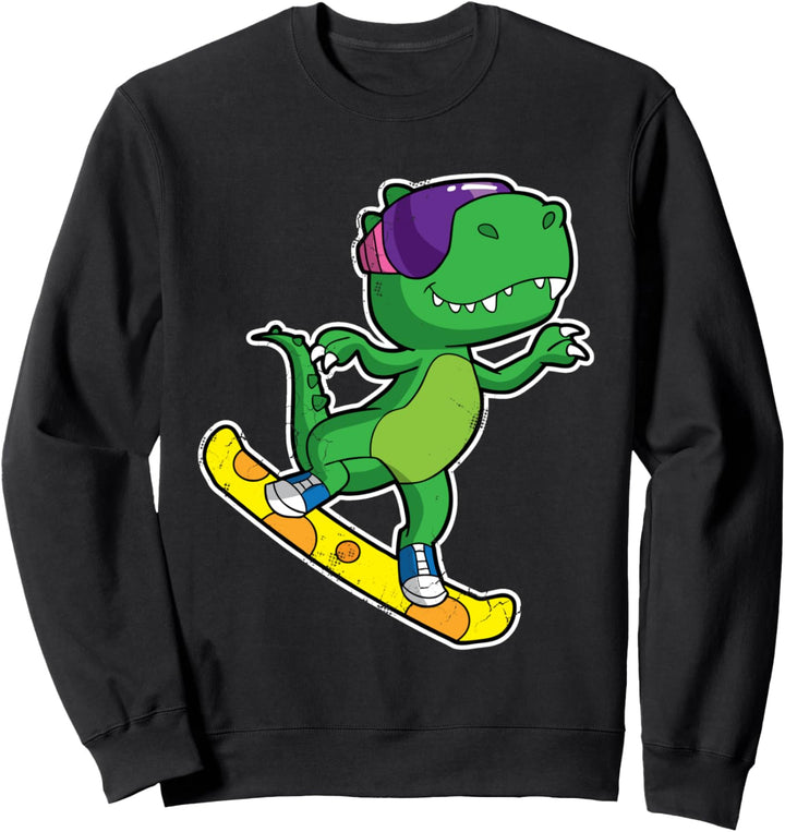 T Rex Snowboarder Snowboard Dinosaur Winter Sports Sweatshirt