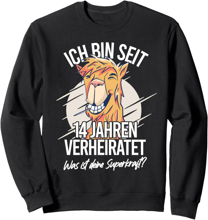 14 Jahre Verheiratet Elfenbeinhochzeit Ehe 14 Hochzeitstag Sweatshirt