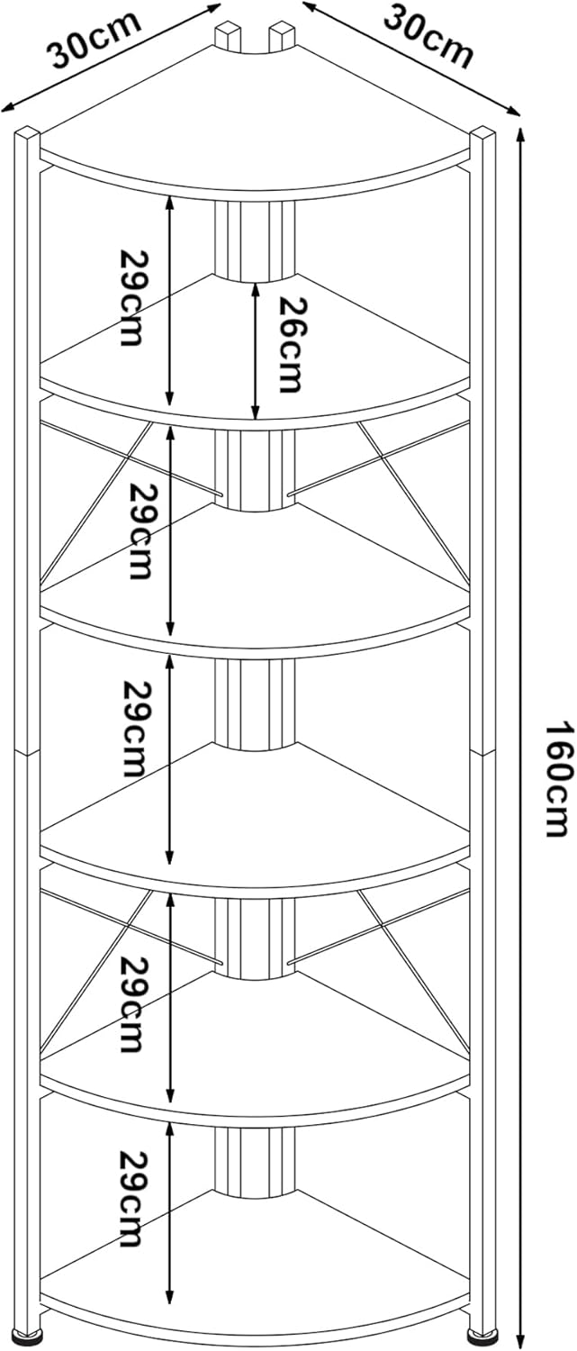 [en.casa] Pflanzregal Ulfborg Eckregal Blumenständer Winkelregal Pflanzentreppe mit 6 Ablagen 160x30