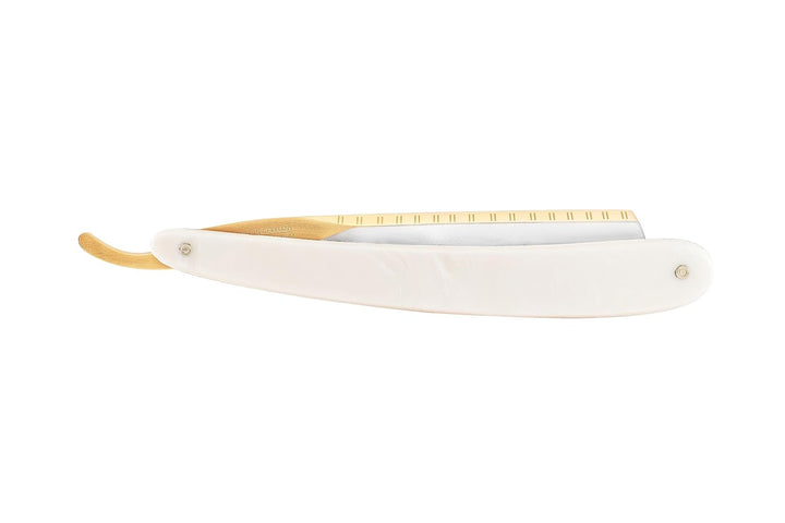 DOVO Rasiermesser Bismarck - Carbonstahl Rasiermesser - 6/8 Zoll - Rundkopf - Spitzrücken - ganzer H