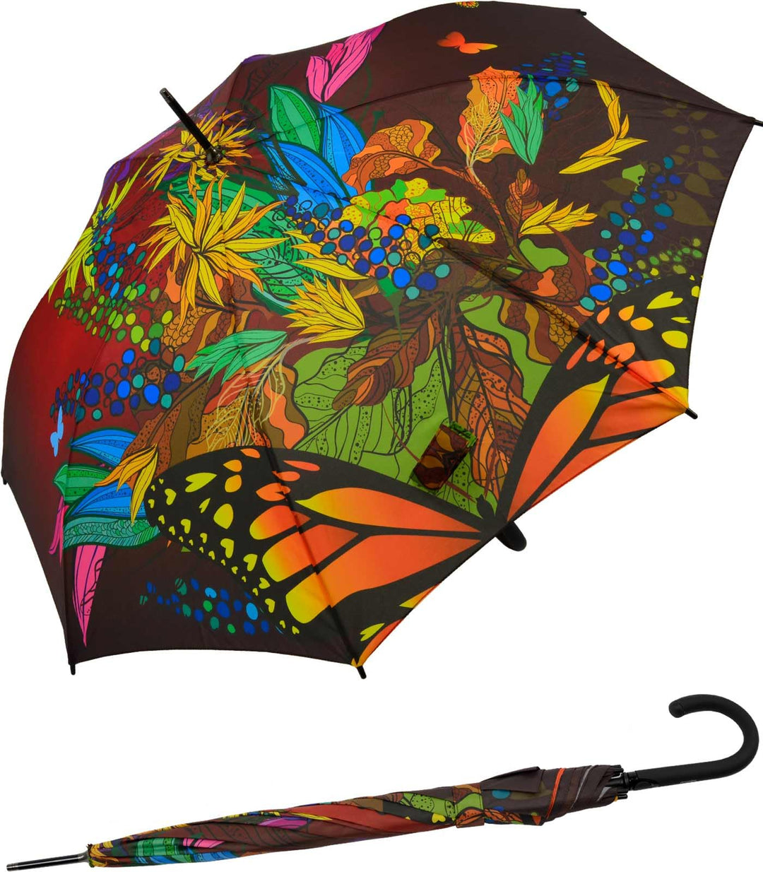 Doppler Damen Regenschirm Automatik Stockschirm Auf-Automatik Bouquet, Stockschirm Auf-Automatik Bou