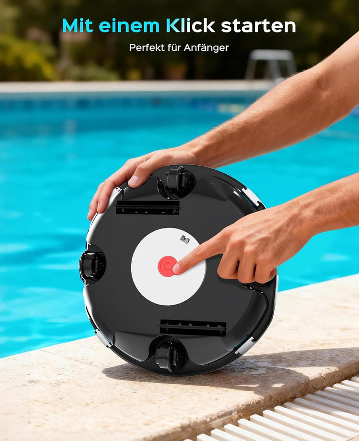 WINNY POOL CLEANER Winny 200 – Kabelloser Akku Poolsauger, Doppelfiltration, automatisches Parken, 8