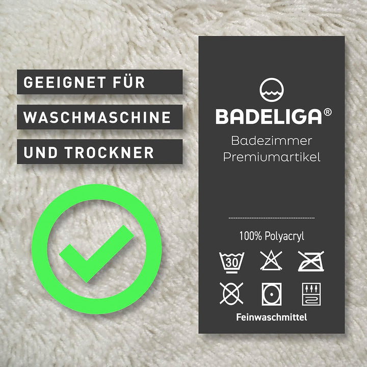 Eck Duschmatte, idealer Duschvorleger für eckige Duschkabinen. Extrem flauschig, rutschfest & waschb