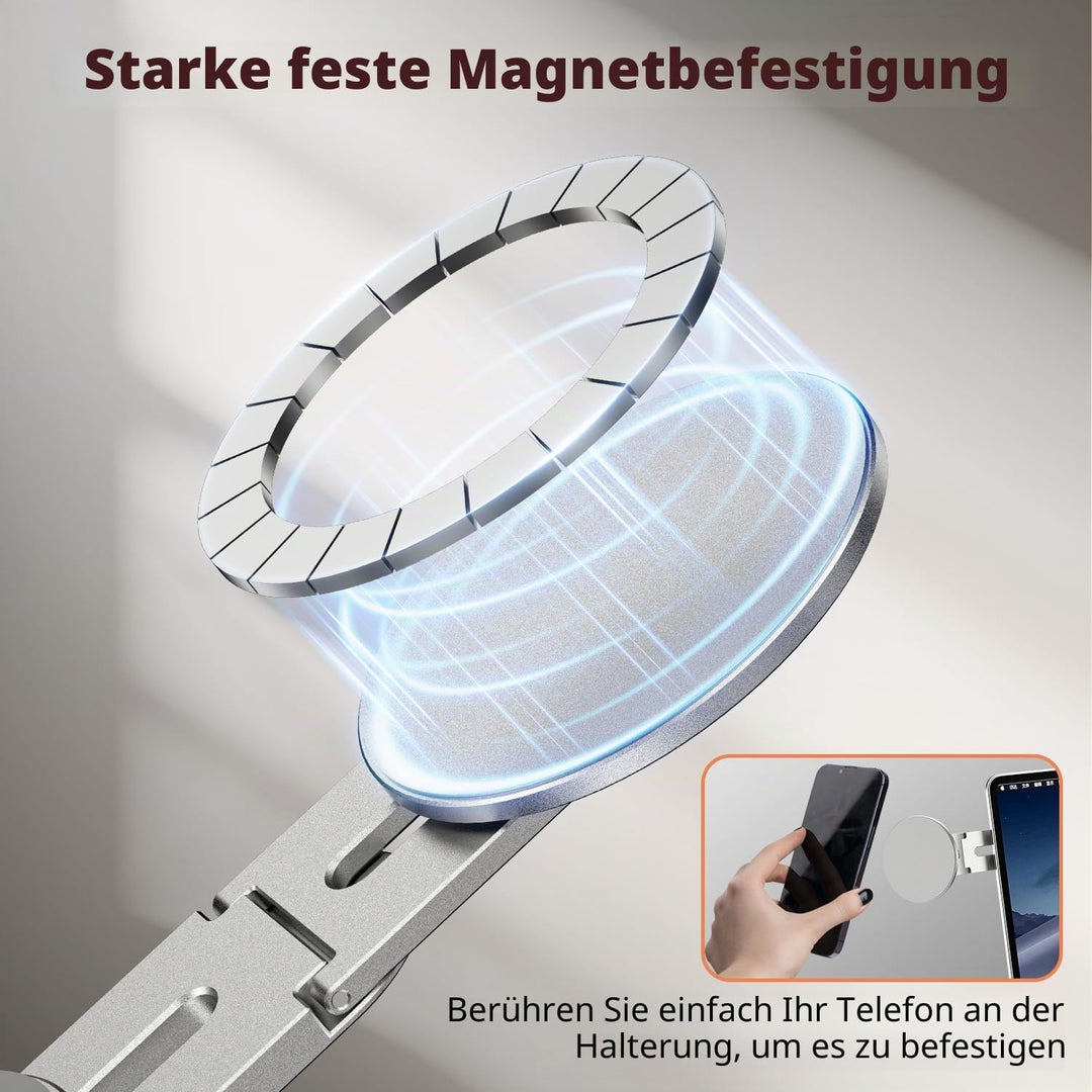 Magnetische Laptop Handy Ständer [110° Faltbar & 180° Einstellbare], Metall Handyhalterung Kompatibe