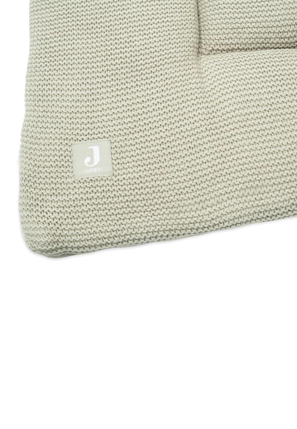 Jollein Krabbeldecke für Baby - Basic Knit, Olive Green - Laufgittereinlage - 75x95 cm - Strickmuste