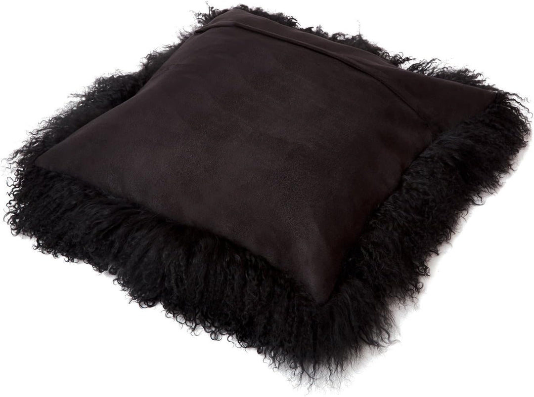 Reissner Lammfelle Tibet Lammfell Kissenbezug langflorig 30x30cm JAY37 Farbe schwarz Jay37 Schwarz,