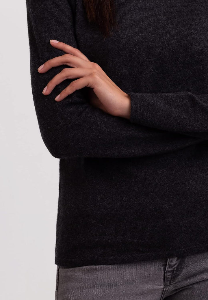 100% Kaschmir Damen Pullover | Sweater Rollkragen 2-fädig XS Dunkelgrau, XS Dunkelgrau