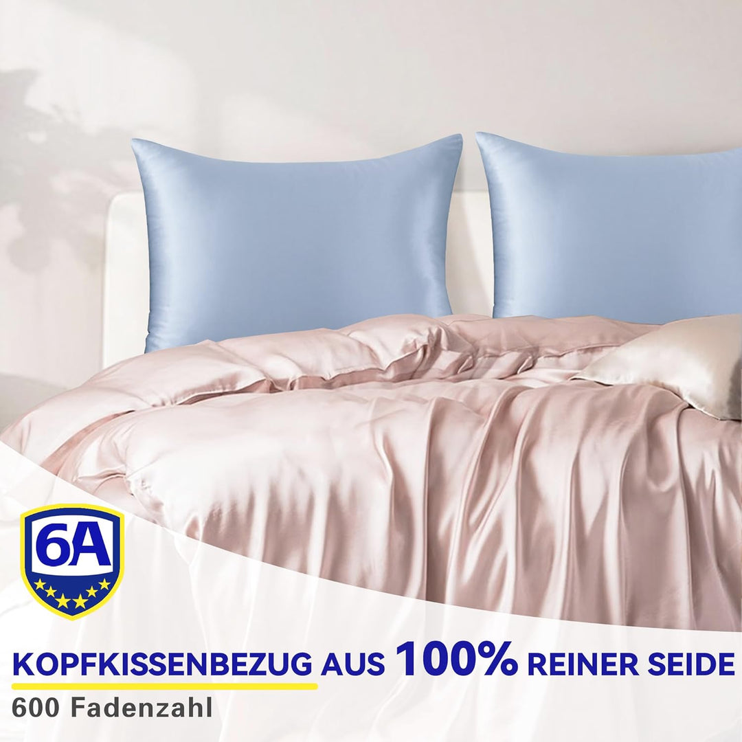 SeidenKissenbezug 40x60,Jaciu Kissenbezüge aus Seide,für Haar und Haut Beide Seiten Echte Seide Kiss