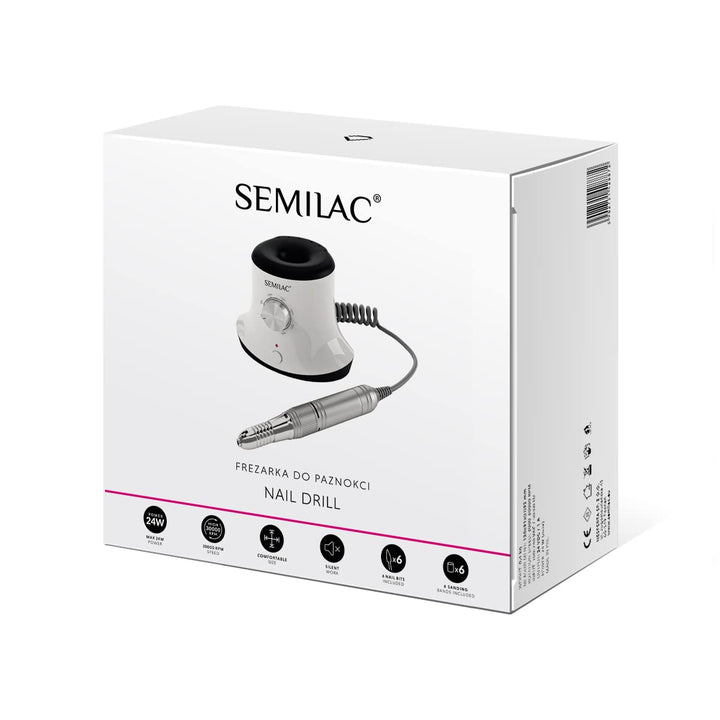 Semilac Nagelfräser 24W – Elektrischer Nagelbohrer für UV-, Gel- und Acryl-Lack, Handlich, Leise & V