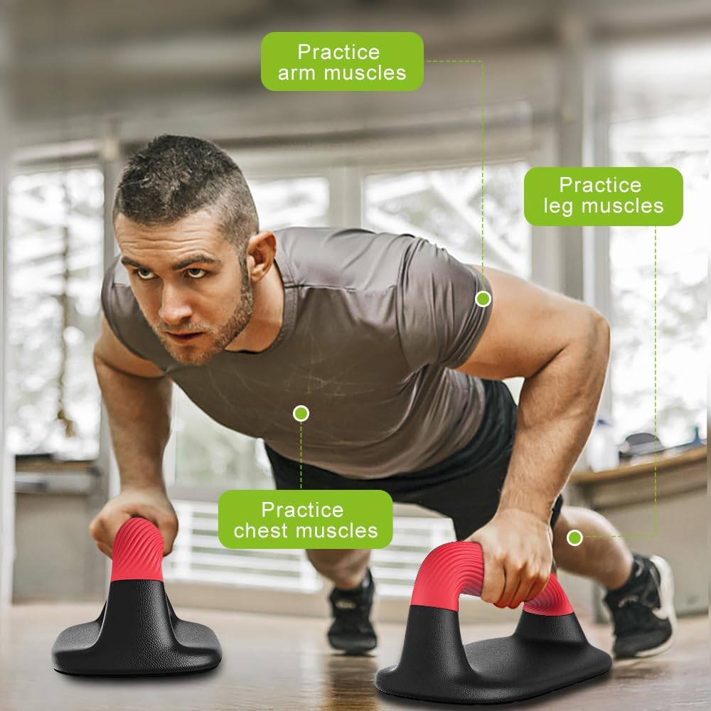 Kipika Liegestützgriffe für Zuhause – Push-Up Bars mit Anti-Rutsch-Unterseite,Soft Handles,Set of 2