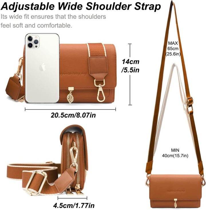 REETEE Handytasche Zum Umhängen Leder Damen Kleine Umhängetasche RFID Schutz Geldbörse Damen,Crossbo