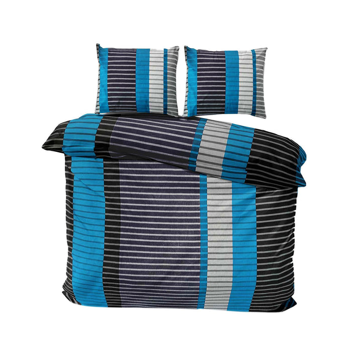 Class Home Collection Bettwäsche 200x200 Baumwolle Renforce 3 teilig Bettwäsche-Set mit Reissverschl