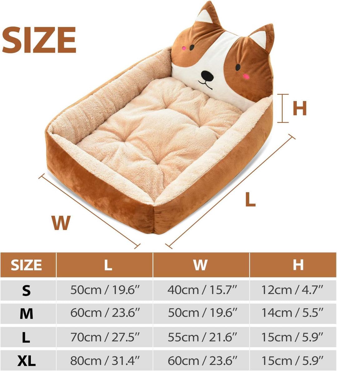 PETCUTE Hundebetten Waschbar Hundekissen Warm Hundeschlafplatz Flauschig Quadrat Hundebetten fur Kle