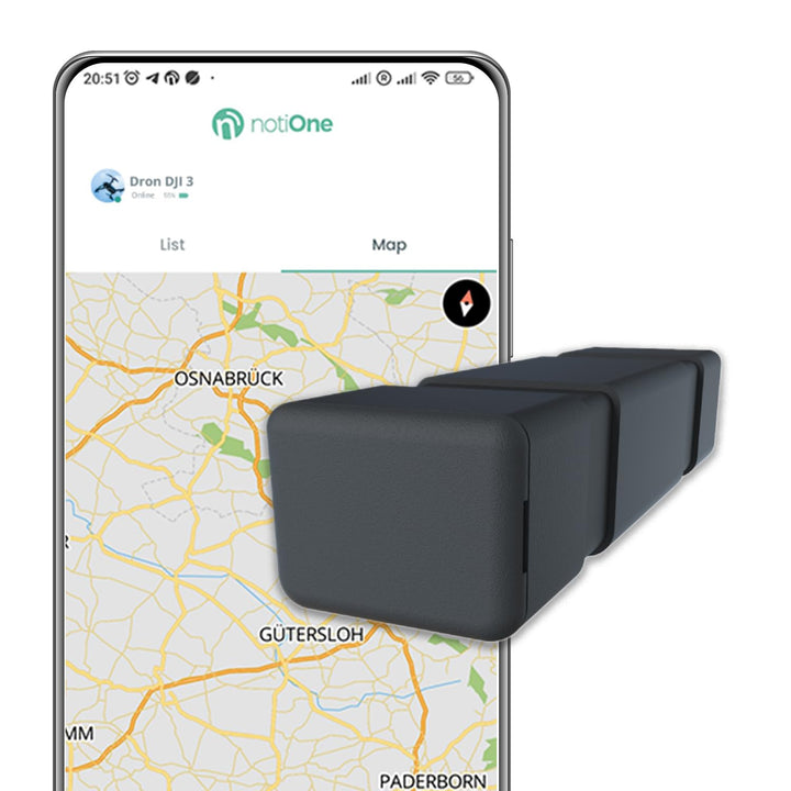 Tracker GPS für Drohnen, Autos notiOne® miniPRO | Mini-GPS-Tracker KEIN Abonnement, kostenlose App |