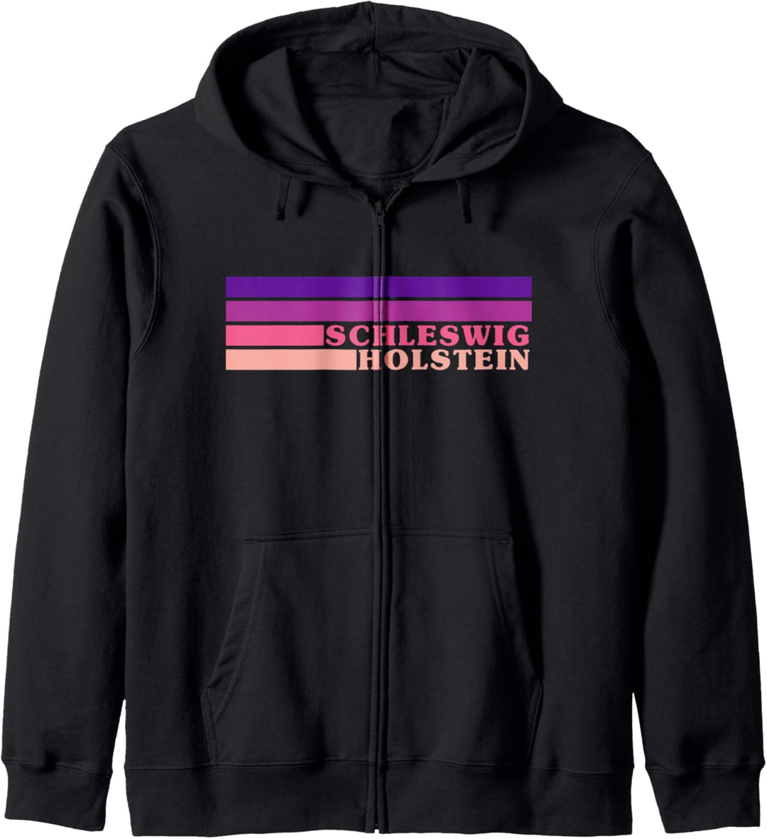 Schleswig Holstein - 70er Retro Streifen Vintage Style Kapuzenjacke