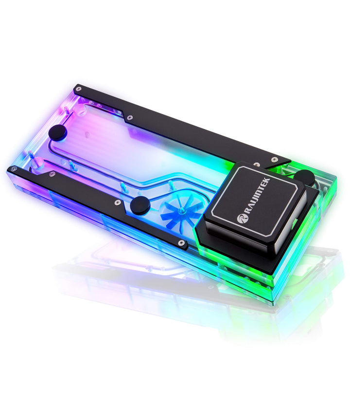 Raijintek Acheron 240 EVO DDC RBW Distro Plate mit RGB Beleuchtung, Wasserkühlung Pumpe DDC, Fassung