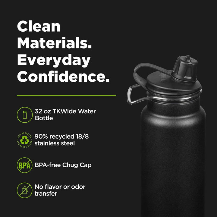 KleanKanteen Herren TKWide VI Trinkflasche, Black, One Size Schwarz, Schwarz