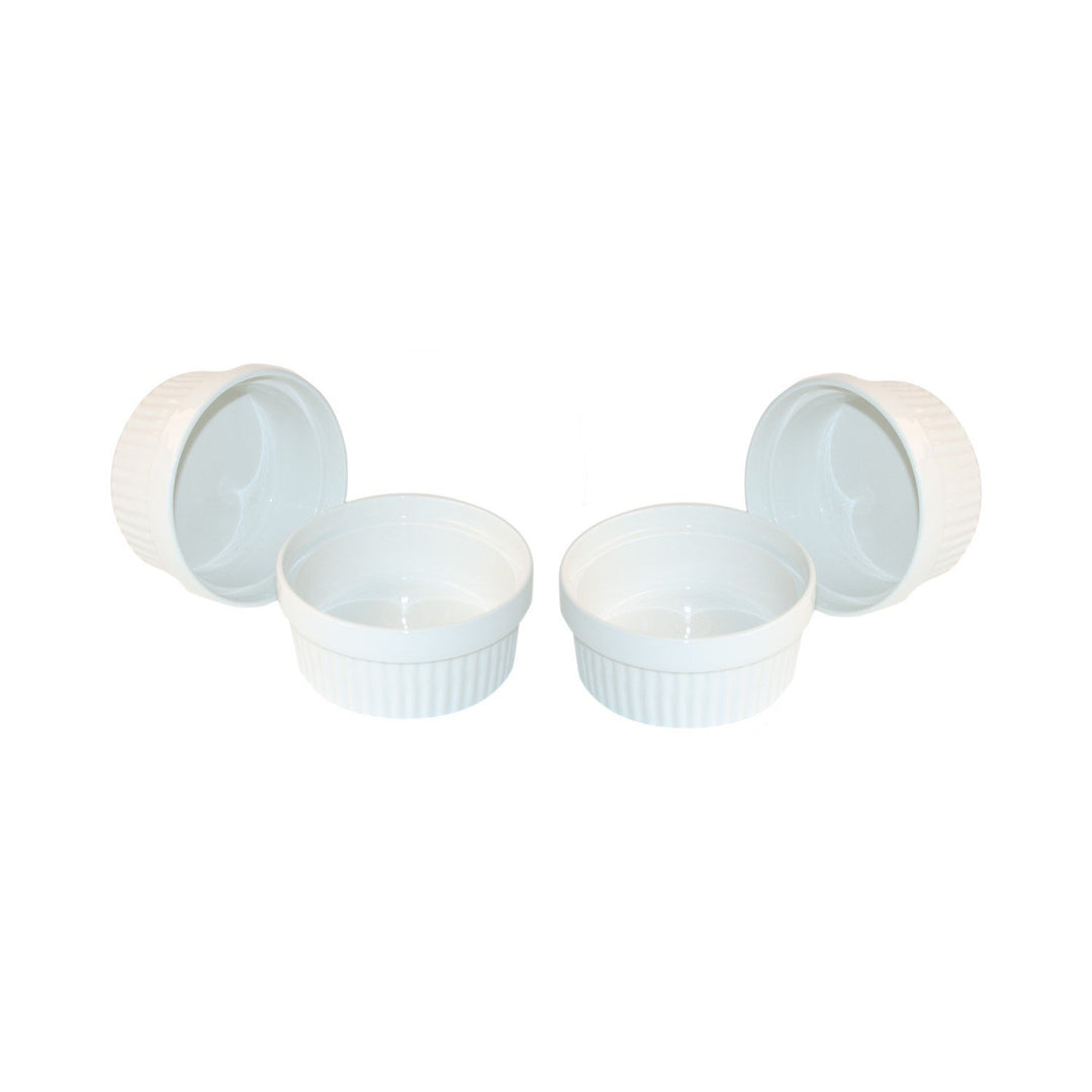 ToCi 6 x Soufflé Förmchen Ø 11 cm - Creme Brulee Schälchen | Ofenfeste Keramik Förmchen je 260 ml |