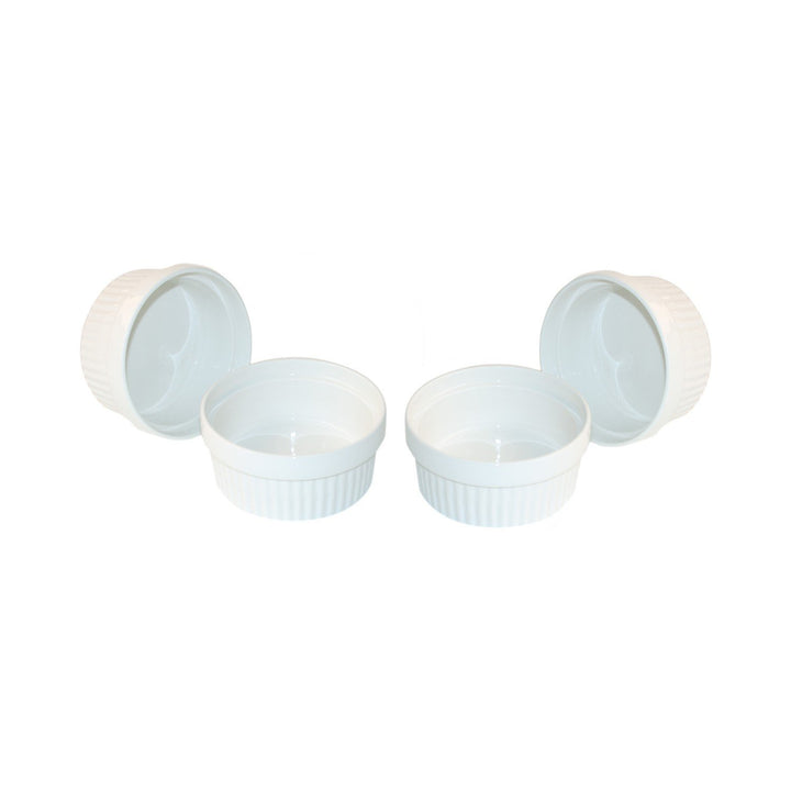 ToCi 6 x Soufflé Förmchen Ø 11 cm - Creme Brulee Schälchen | Ofenfeste Keramik Förmchen je 260 ml |
