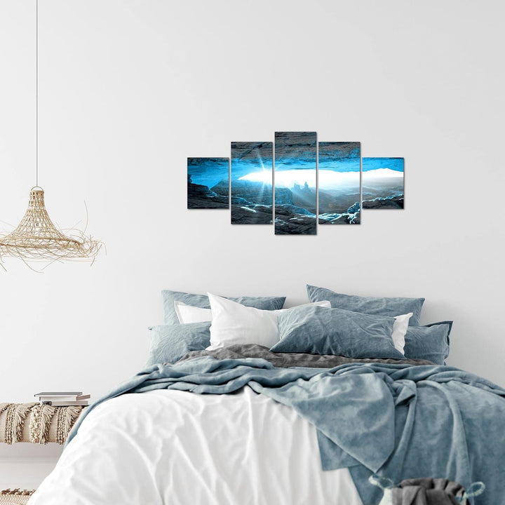 Runa Art Wandbilder Grand Canyon 5 Teilig Bild auf Vlies Leinwand Deko Wohnzimmer Schlafzimmer Panor