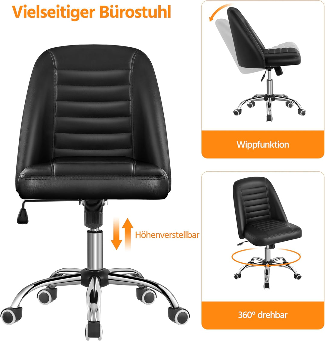 Yaheetech Bürostuhl Schreibtischstuhl Ergonomisch Gepolstert Kunstleder Drehstuhl mit Rollen Arbeits