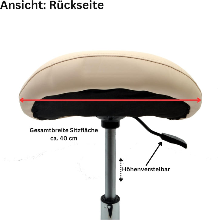 Promafit Sattelhocker/Sattelstuhl mit Gummirollen für alle Böden und Metallfuss - ergonomisch - stuf