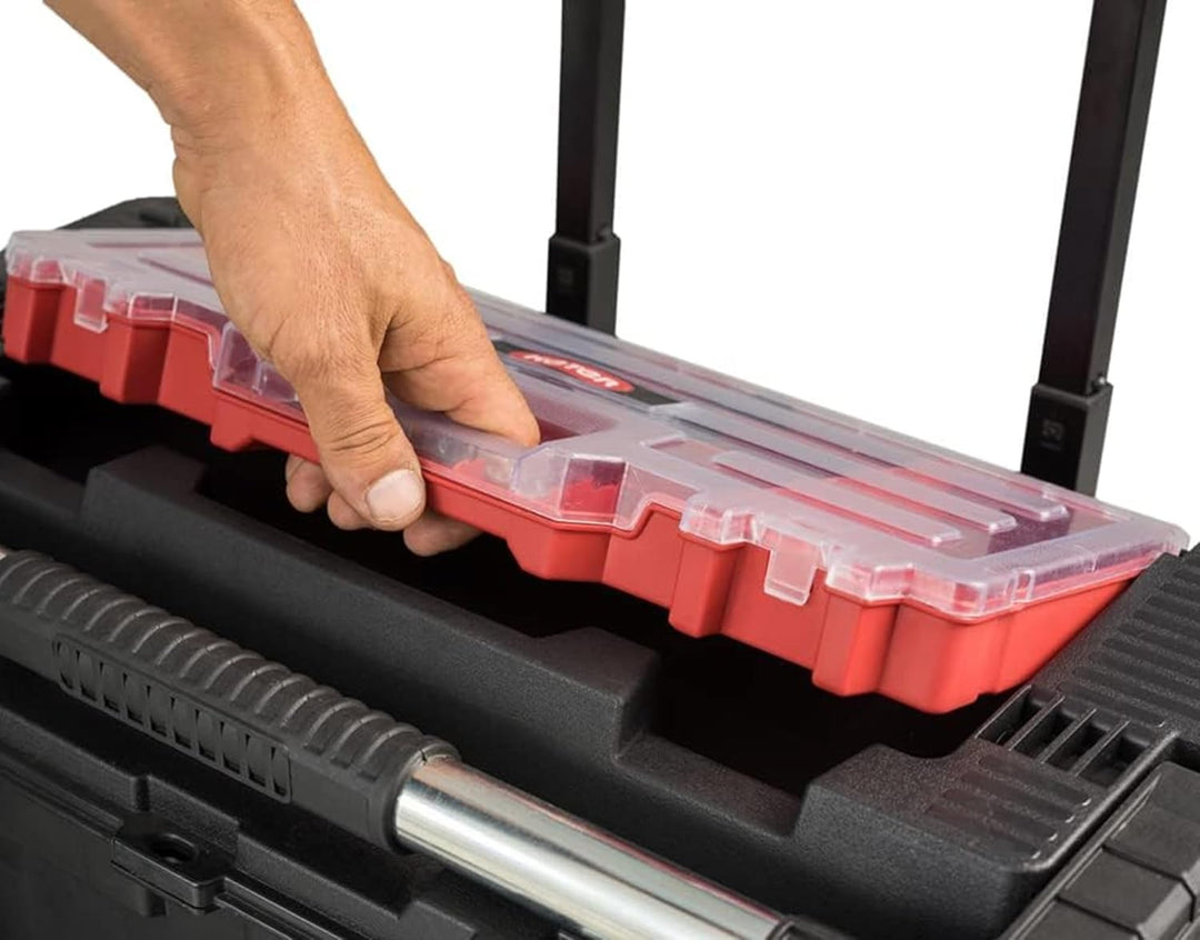 Keter 17181110 Werkzeugbox Master Pro Serie Cart + Tool Box, Kunststoff, rot/silber
