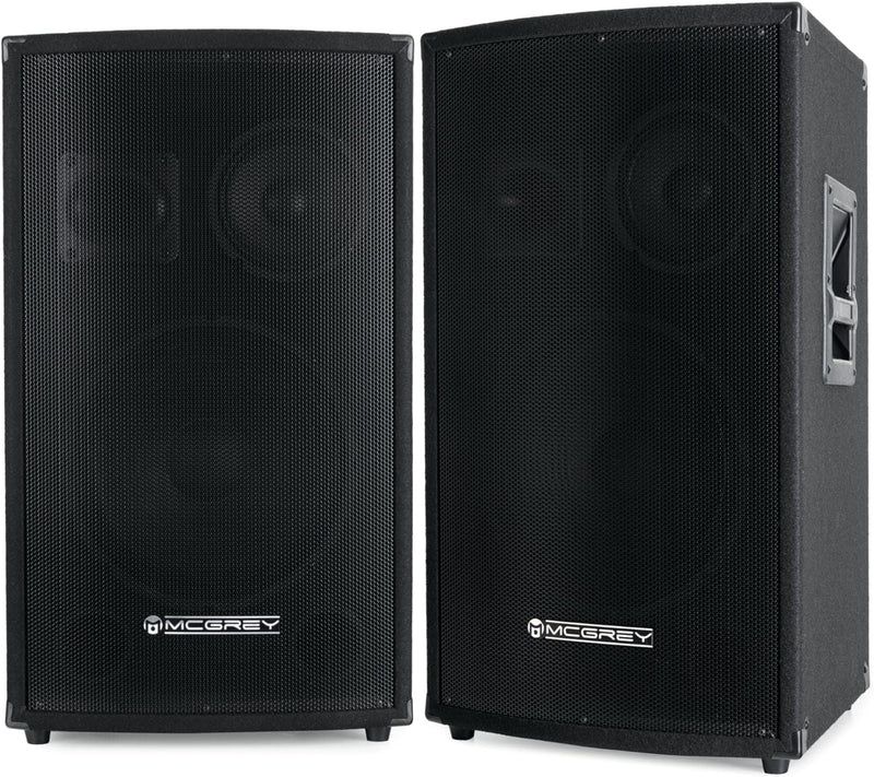 Paar McGrey SL-12/3 3-Wege DJ PA Lautsprecher Box 30cm (12“) Subwoofer 600W (Passiv, 2-Wege System,