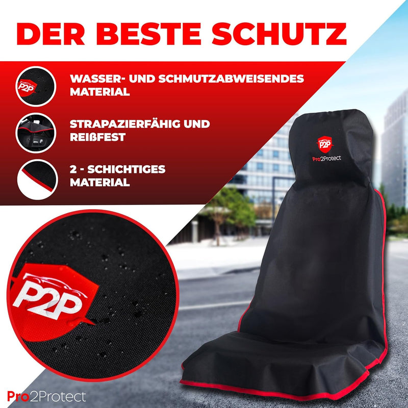 Pro2Protect [Test SEHR GUT Auto Sitzbezüge | 2er Set | Autositzschoner, Sitzauflage, Sitzbezug für V