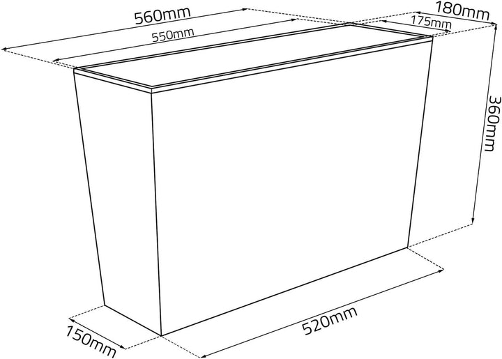Lamela Blumenkasten für Eisenkraut 19 x 56 x 36,5 cm, weiss, e.5