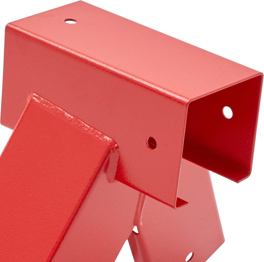 TRIBECCO® Vierkant Schaukelverbinder 90/90mm (100°, Rot) aus pulverbeschichtetem Stahlblech für Gart