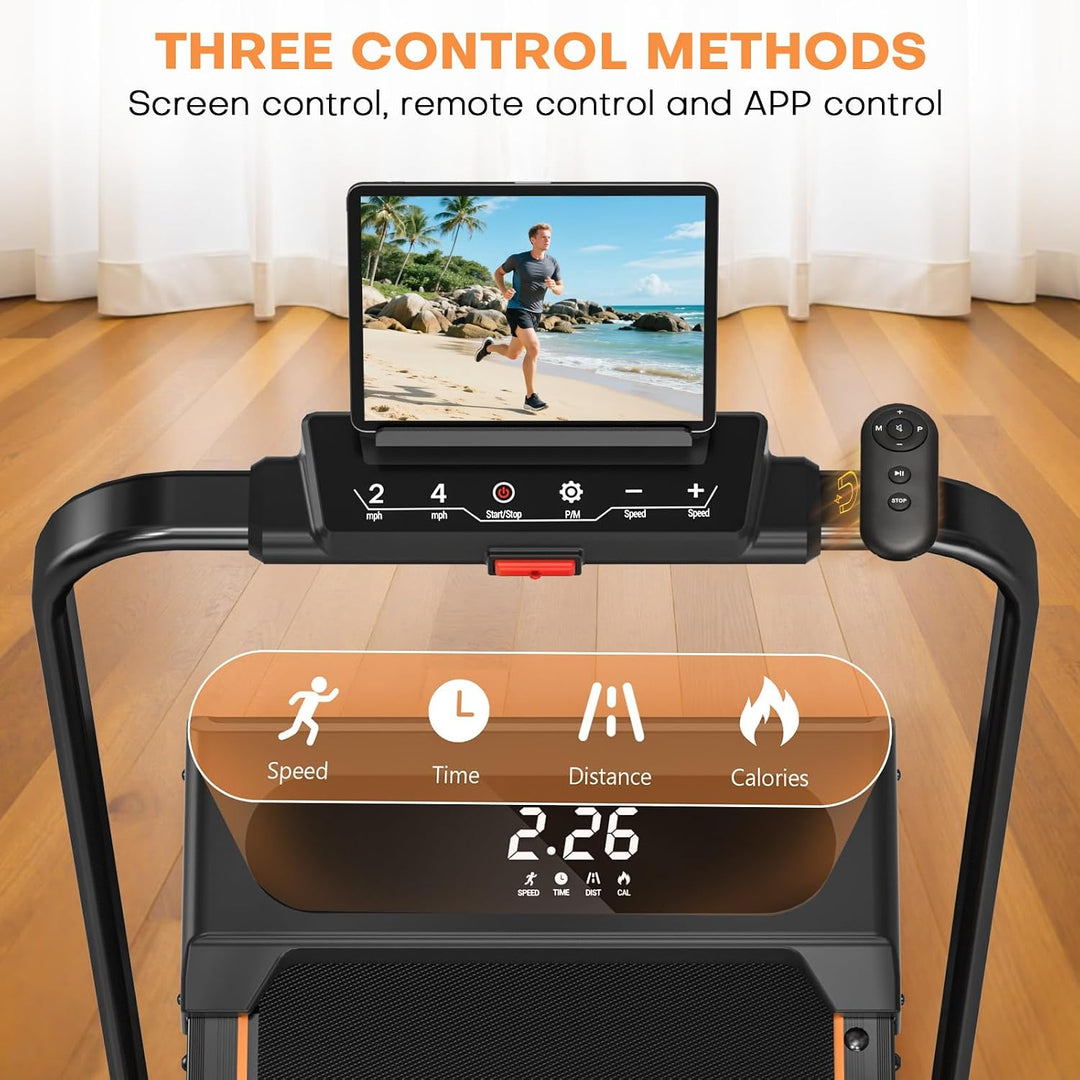 Laufband für Zuhause, VANNECT Walking Pad, 1-12 km/h Klappbares Laufband mit 9% Steigung, Ultra-Leis